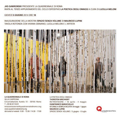 Mauricio Lupini "Spazio senza volume" Mauricio Lupini "Spazio senza volume"