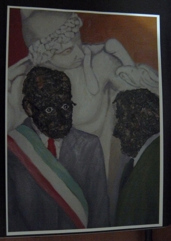 Nino Ruju "Personaggi Politici di Carta Pesta 1970"