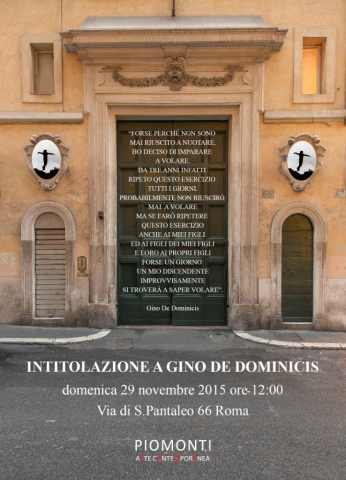 Intitolazione a Gino De Dominicis - Redazione
